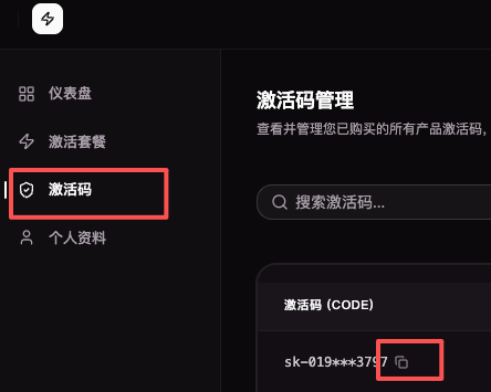 获取并复制激活码示例图2